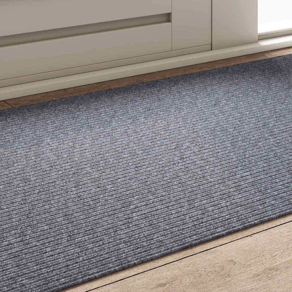 Teppichläufer Hellgrau 80 x 150 cm Stoff