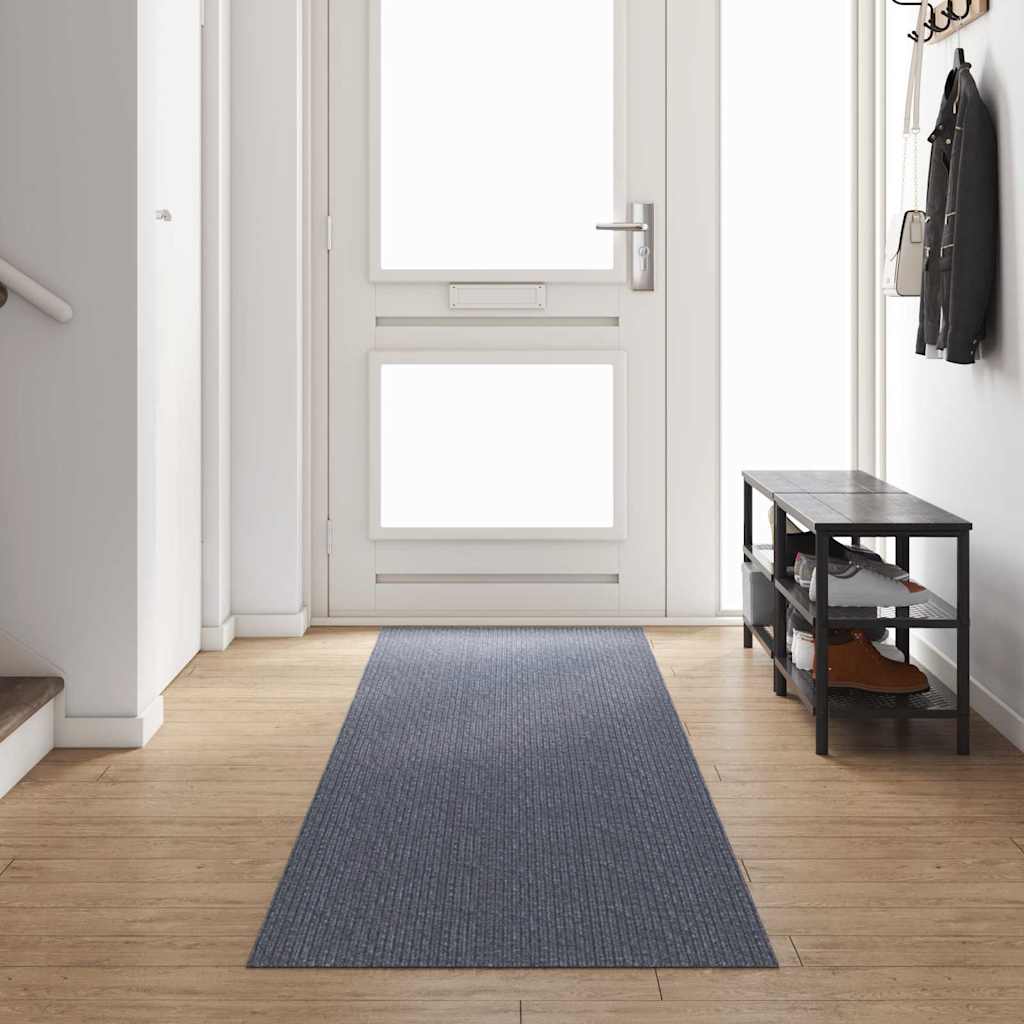 Teppichläufer Hellgrau 80 x 400 cm Stoff