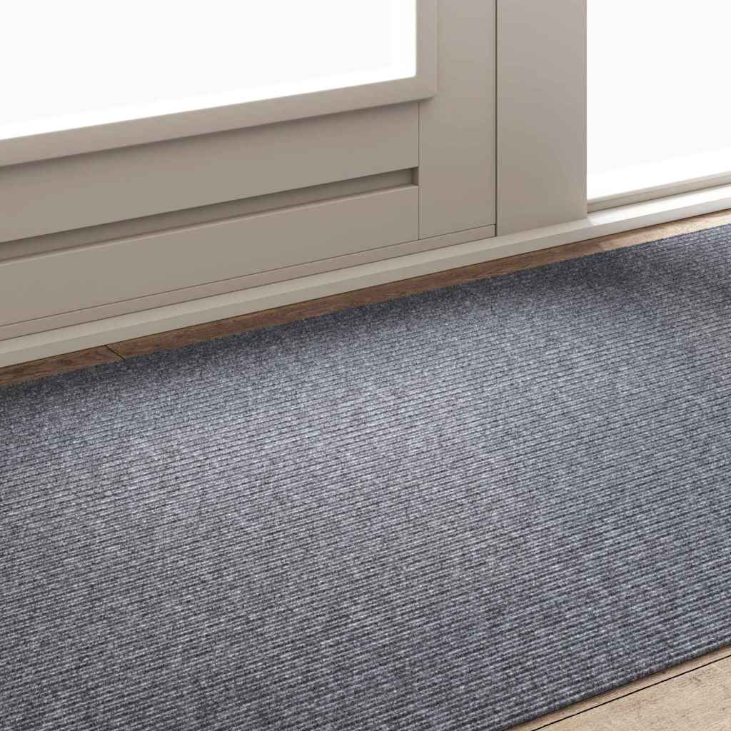Teppichläufer Hellgrau 100 x 200 cm Stoff