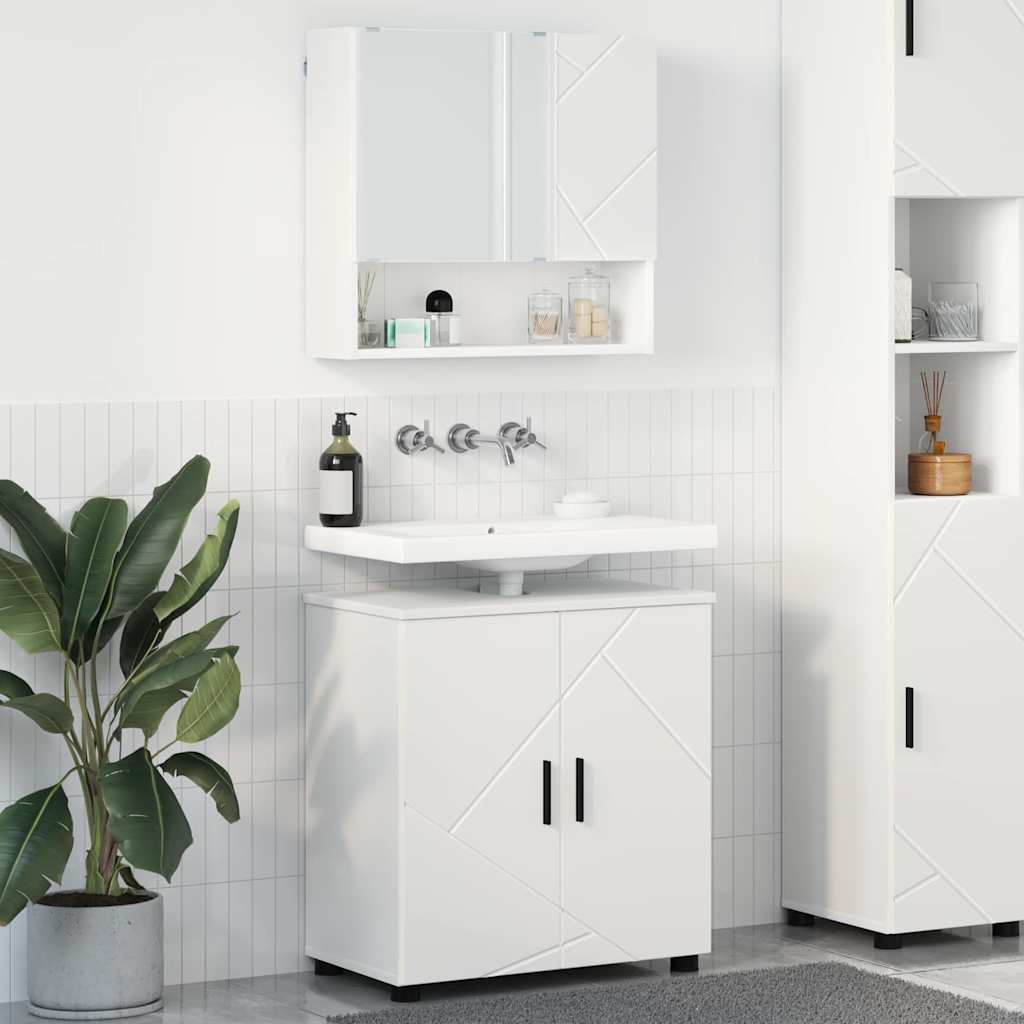 Badezimmermöbel-Set 2 stk. Weiß 61 x 35 x 64 cm