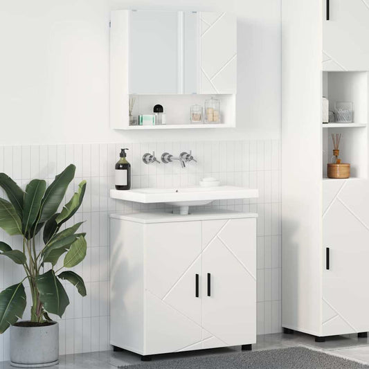 Badezimmermöbel-Set 2 stk. Weiß 61 x 35 x 64 cm