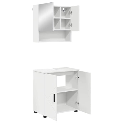 Badezimmermöbel-Set 2 Stk. Weiß 61 x 35 x 64 cm