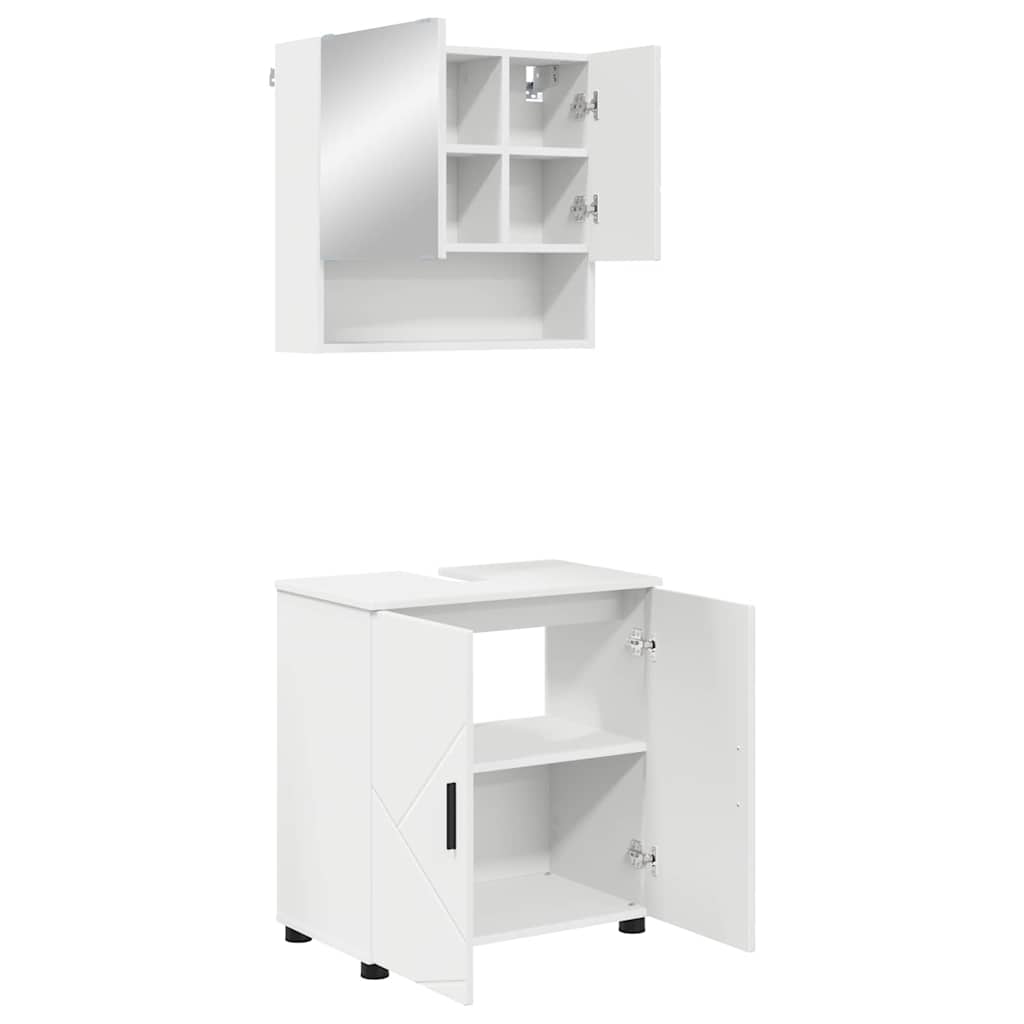 Badezimmermöbel-Set 2 stk. Weiß 61 x 35 x 64 cm