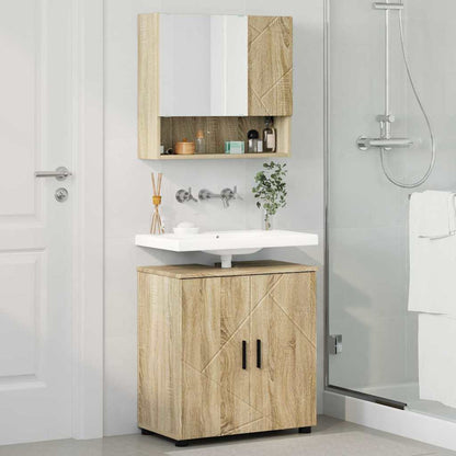 Badezimmermöbel-Set 2 stk. Sonoma-Eiche 61 x 35 x 64 cm