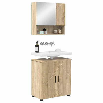Badezimmermöbel-Set 2 stk. Sonoma-Eiche 61 x 35 x 64 cm