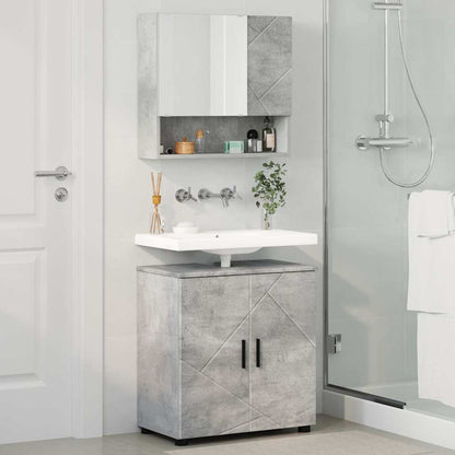Badezimmermöbel-Set 2 Stk. Betongrau 61 x 35 x 64 cm