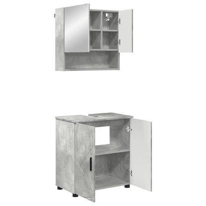 Badezimmermöbel-Set 2 Stk. Betongrau 61 x 35 x 64 cm