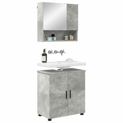 Badezimmermöbel-Set 2 Stk. Betongrau 61 x 35 x 64 cm