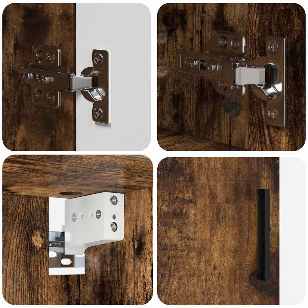 Badezimmermöbel-Set 2 stk. Geräucherte Eiche 61 x 35 x 64 cm