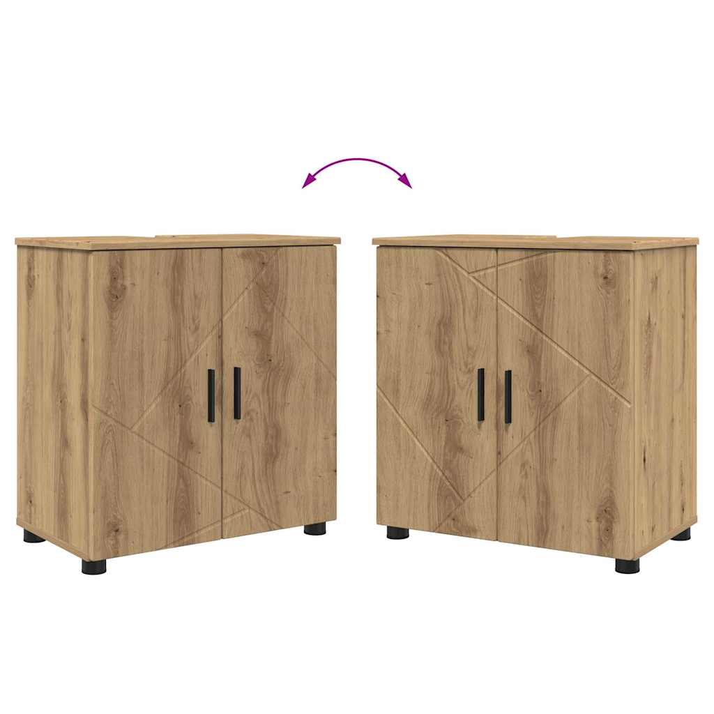 Badezimmermöbel-Set 2 Stk. Artisan-Eiche 61 x 35 x 64 cm
