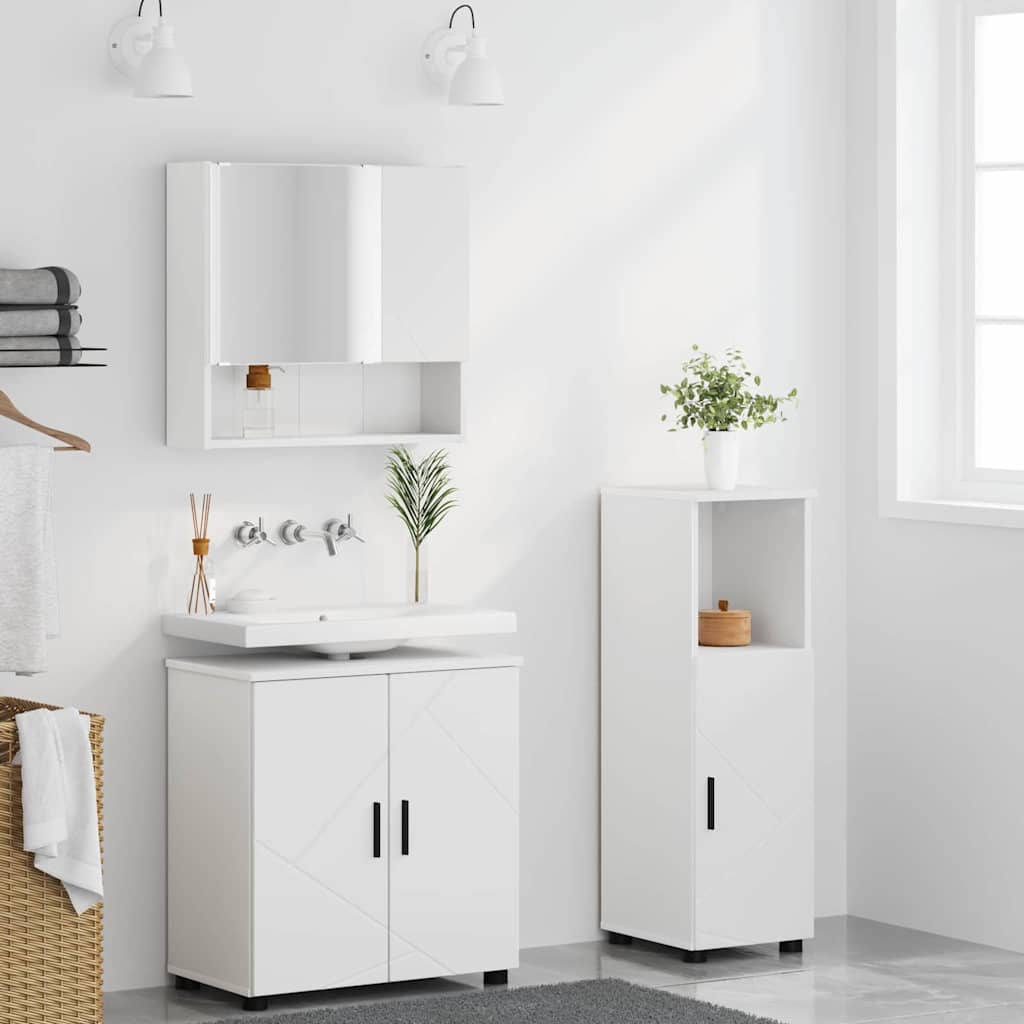 Badezimmermöbel-Set 3 stk. Weiß 61 x 35 x 64 cm