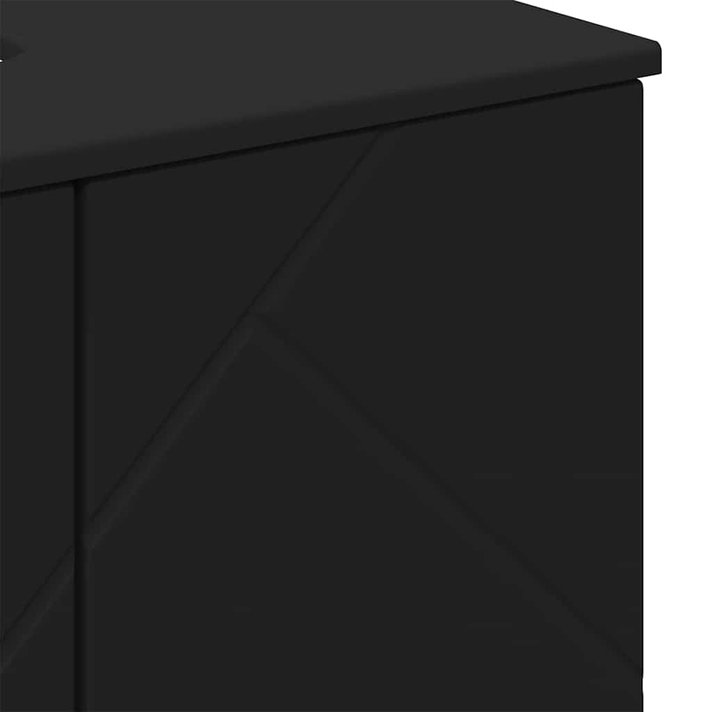 Badezimmermöbel-Set 3 stk. Schwarz 61 x 35 x 64 cm