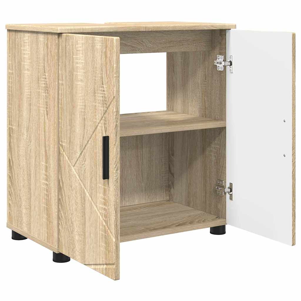 Badezimmermöbel-Set 3 stk. Sonoma-Eiche 61 x 35 x 64 cm