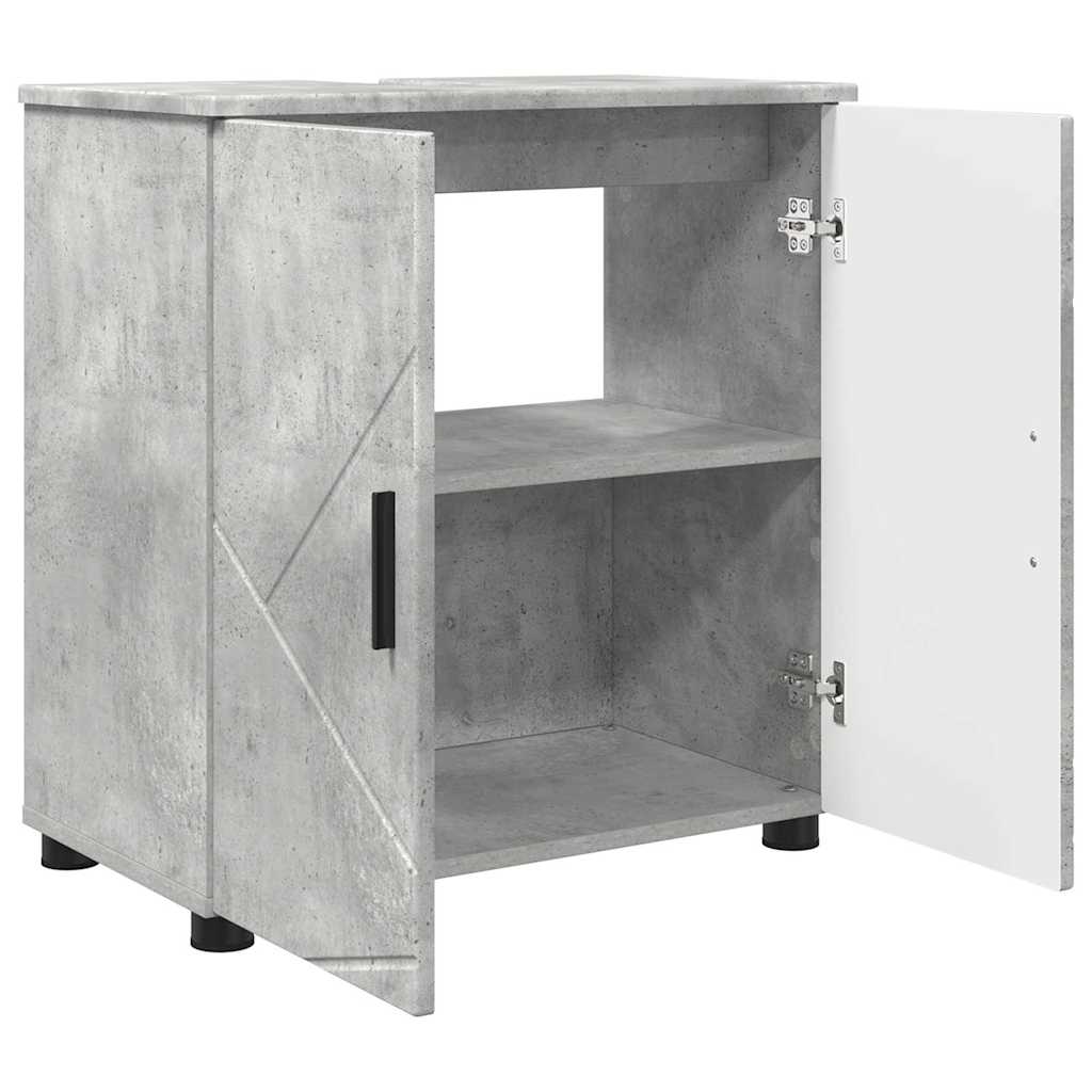 Badezimmermöbel-Set 3 stk. Beton Grau 61 x 35 x 64 cm