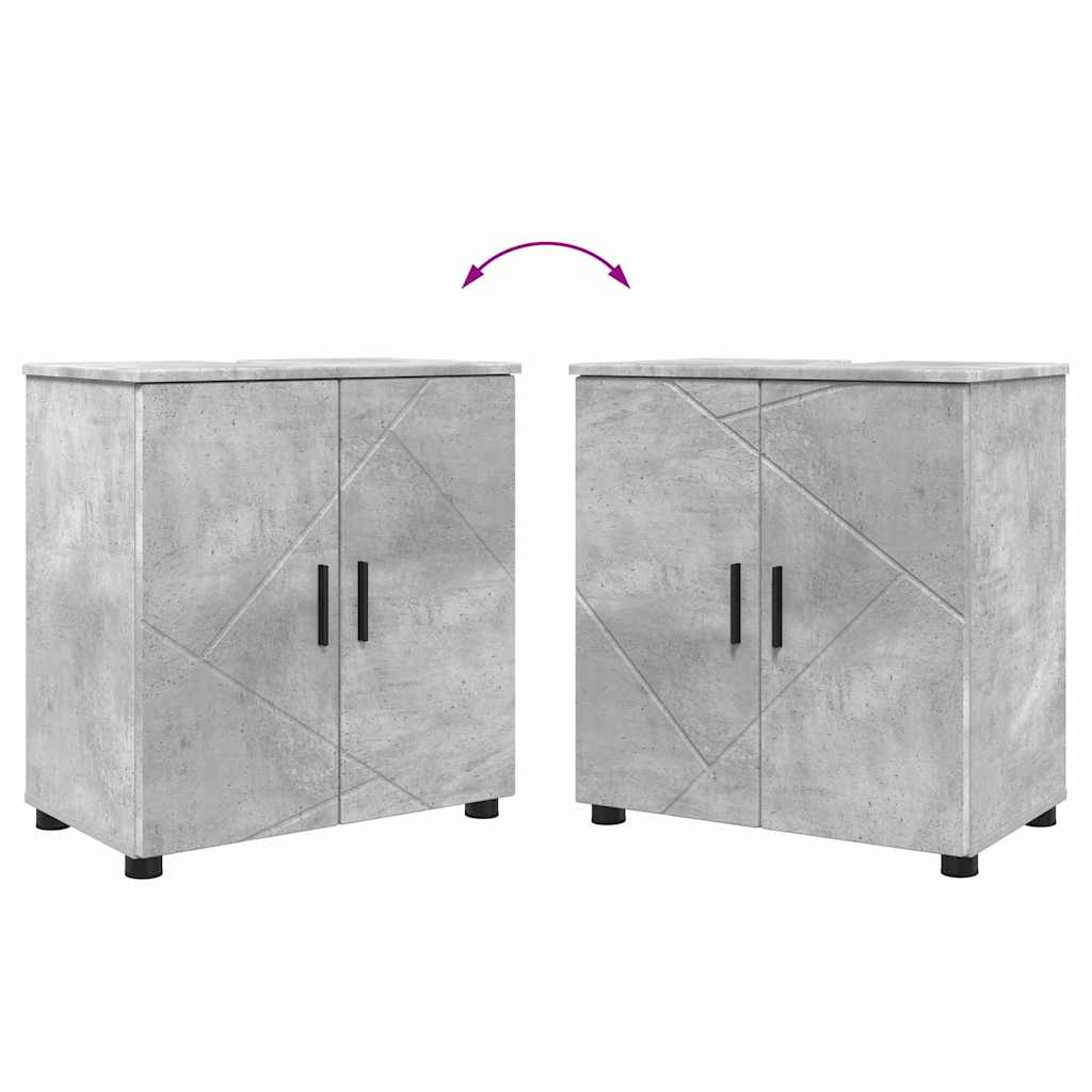 Badezimmermöbel-Set 3 stk. Beton Grau 61 x 35 x 64 cm