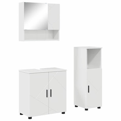 Badezimmermöbel-Set 3 stk. Hochglanz Weiß 61 x 35 x 64 cm