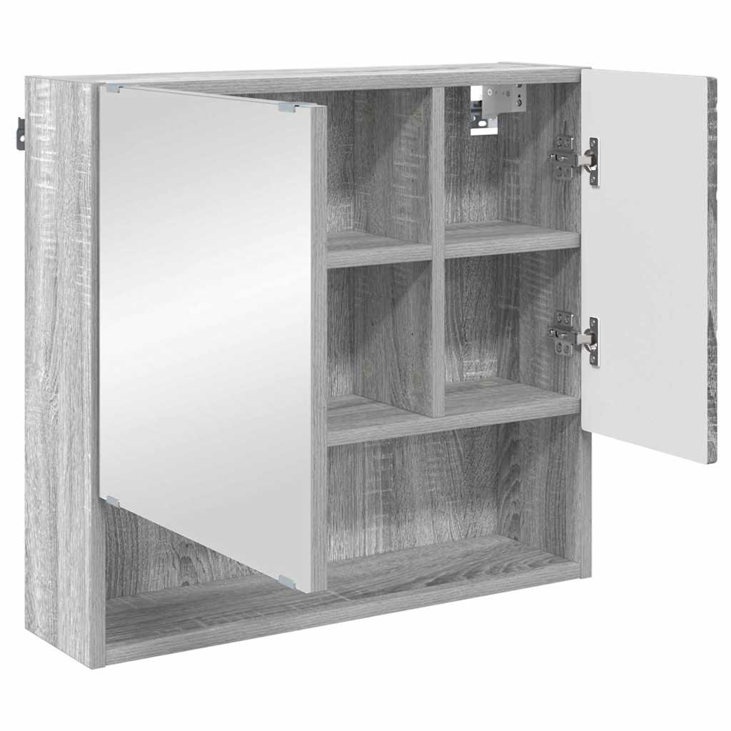 Badezimmermöbel-Set 3 stk. Graues Sonoma 61 x 35 x 64 cm