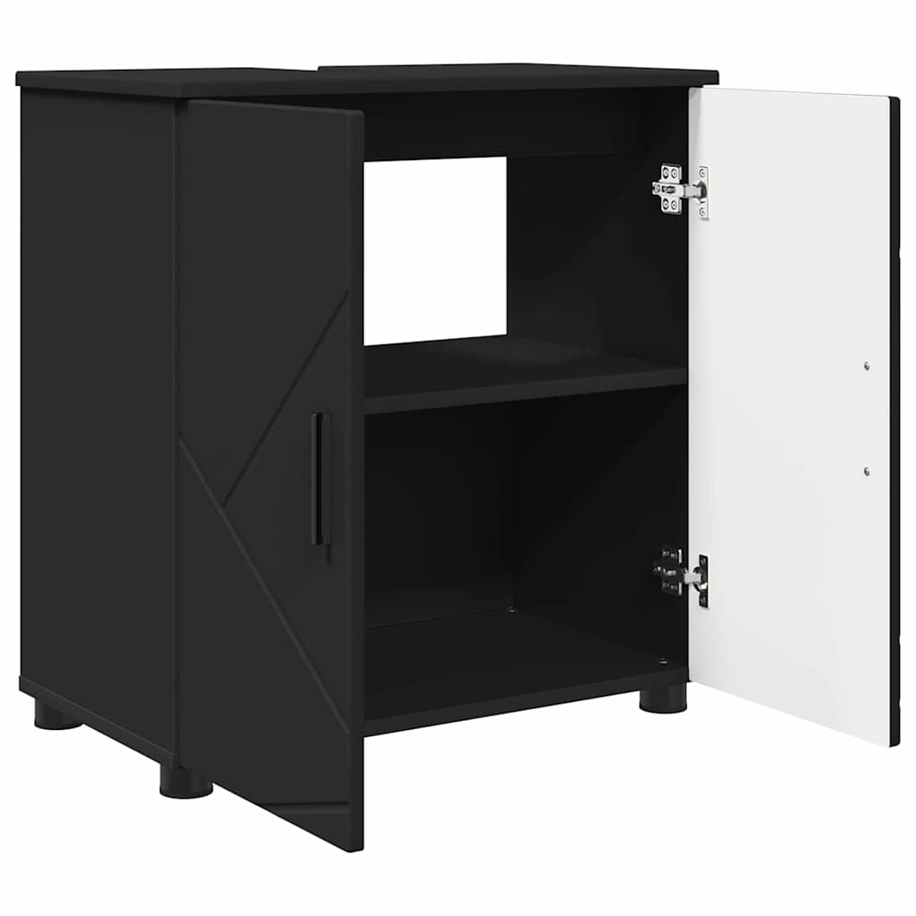 Badezimmermöbel-Set 3 stk. Schwarz 61 x 35 x 64 cm