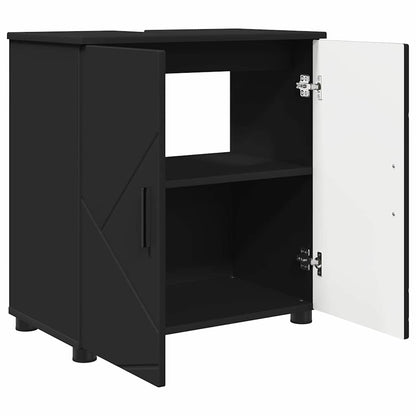 Badezimmermöbel-Set 3 stk. Schwarz 61 x 35 x 64 cm