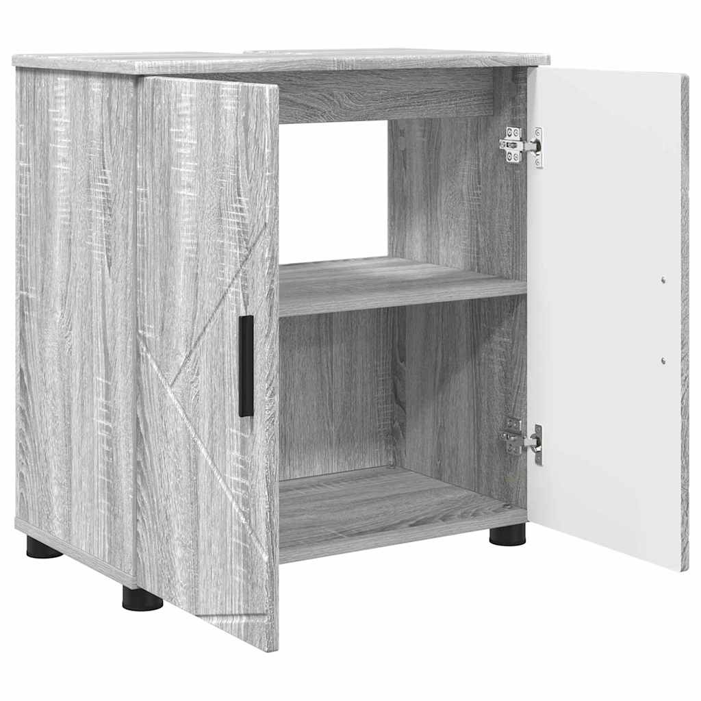 Badezimmermöbel-Set 3 stk. Graues Sonoma 61 x 35 x 64 cm