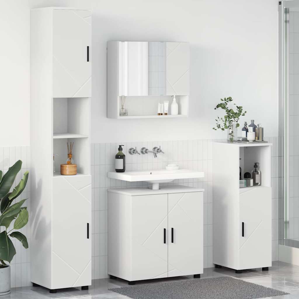 Badezimmermöbel-Set 4 stk. Weiß 61 x 35 x 64 cm