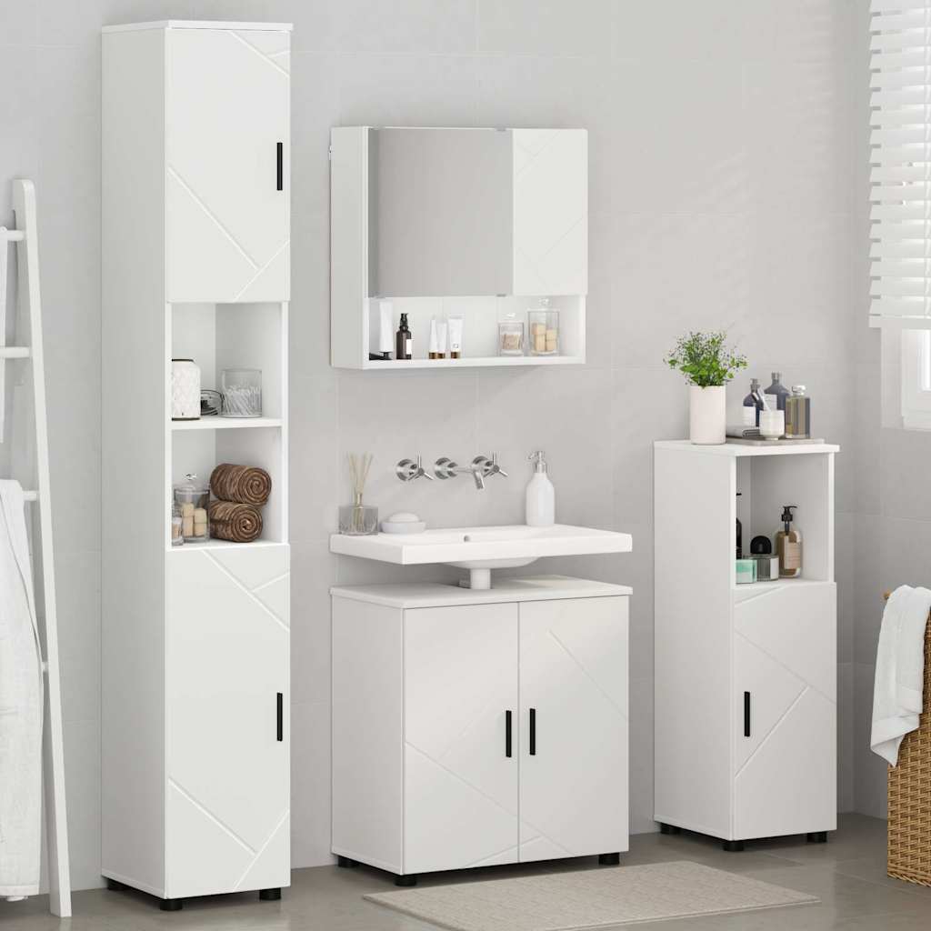 Badezimmermöbel-Set 4 stk. Weiß 61 x 35 x 64 cm