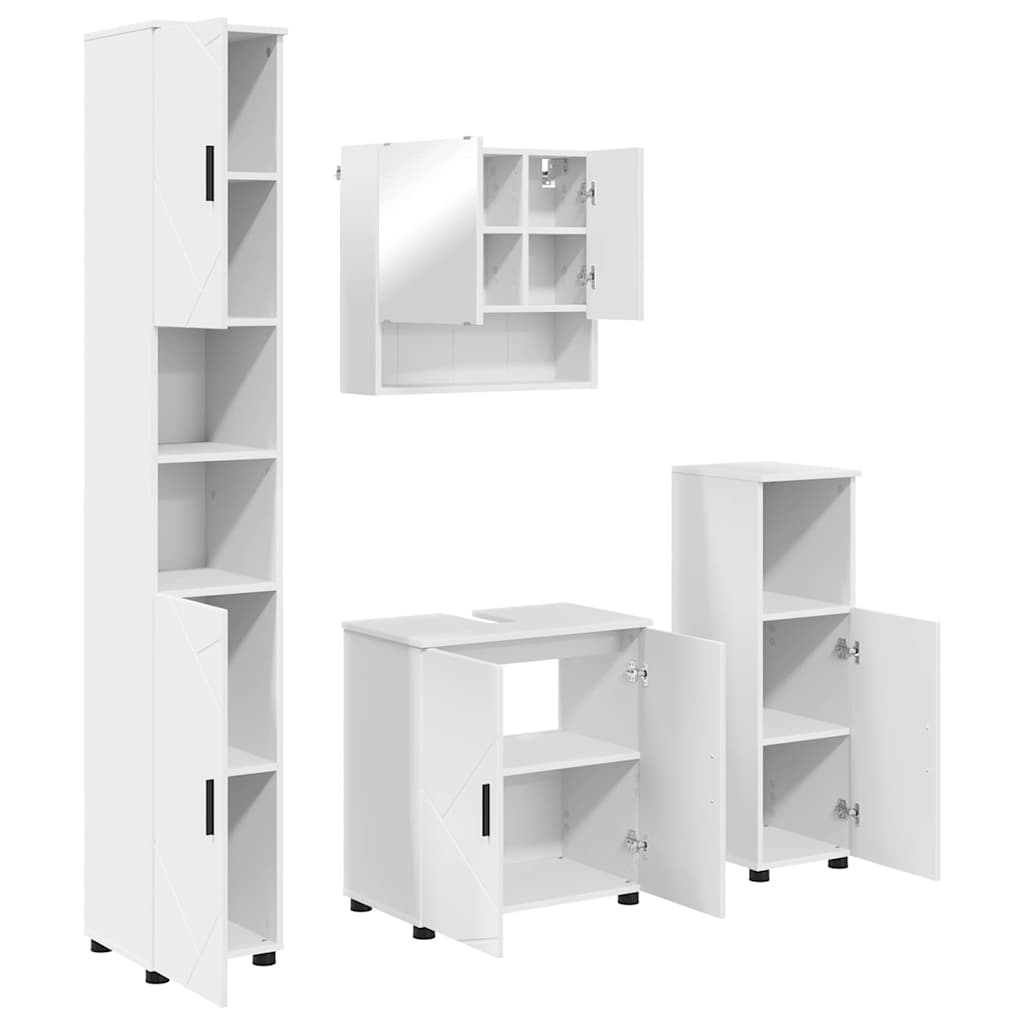 Badezimmermöbel-Set 4 stk. Weiß 61 x 35 x 64 cm