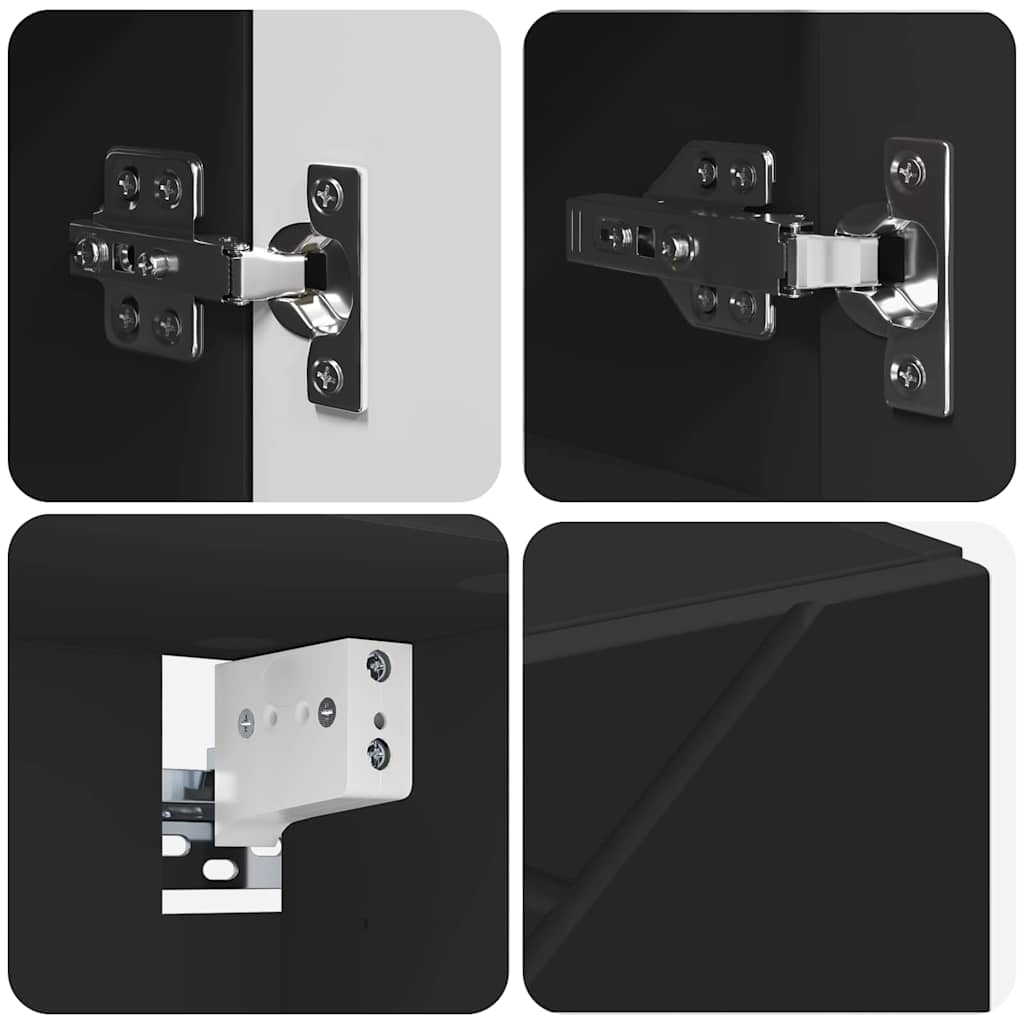 Badezimmermöbel-Set 4 stk. Schwarz 61 x 35 x 64 cm