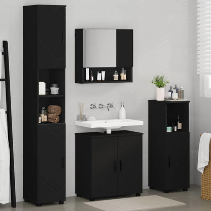 Badezimmermöbel-Set 4 stk. Schwarz 61 x 35 x 64 cm