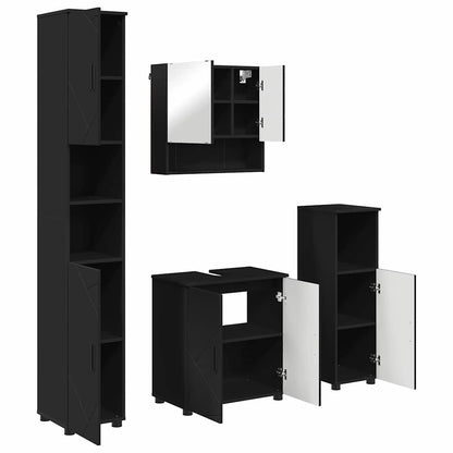 Badezimmermöbel-Set 4 stk. Schwarz 61 x 35 x 64 cm