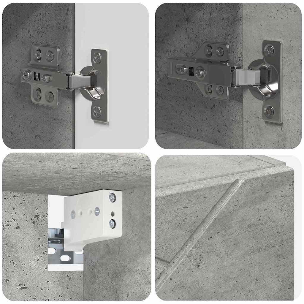 Badezimmermöbel-Set 4 stk. Beton Grau 61 x 35 x 64 cm