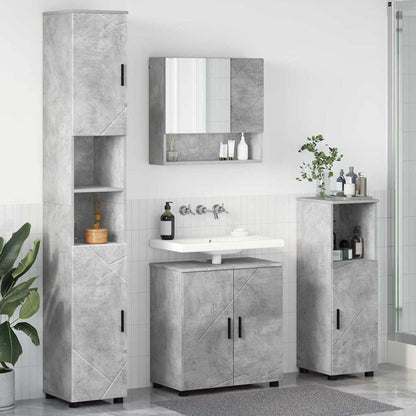 Badezimmermöbel-Set 4 stk. Beton Grau 61 x 35 x 64 cm