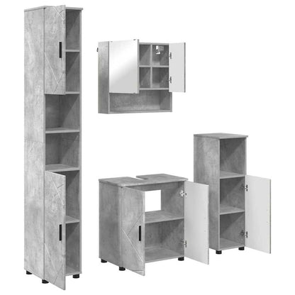 Badezimmermöbel-Set 4 stk. Beton Grau 61 x 35 x 64 cm