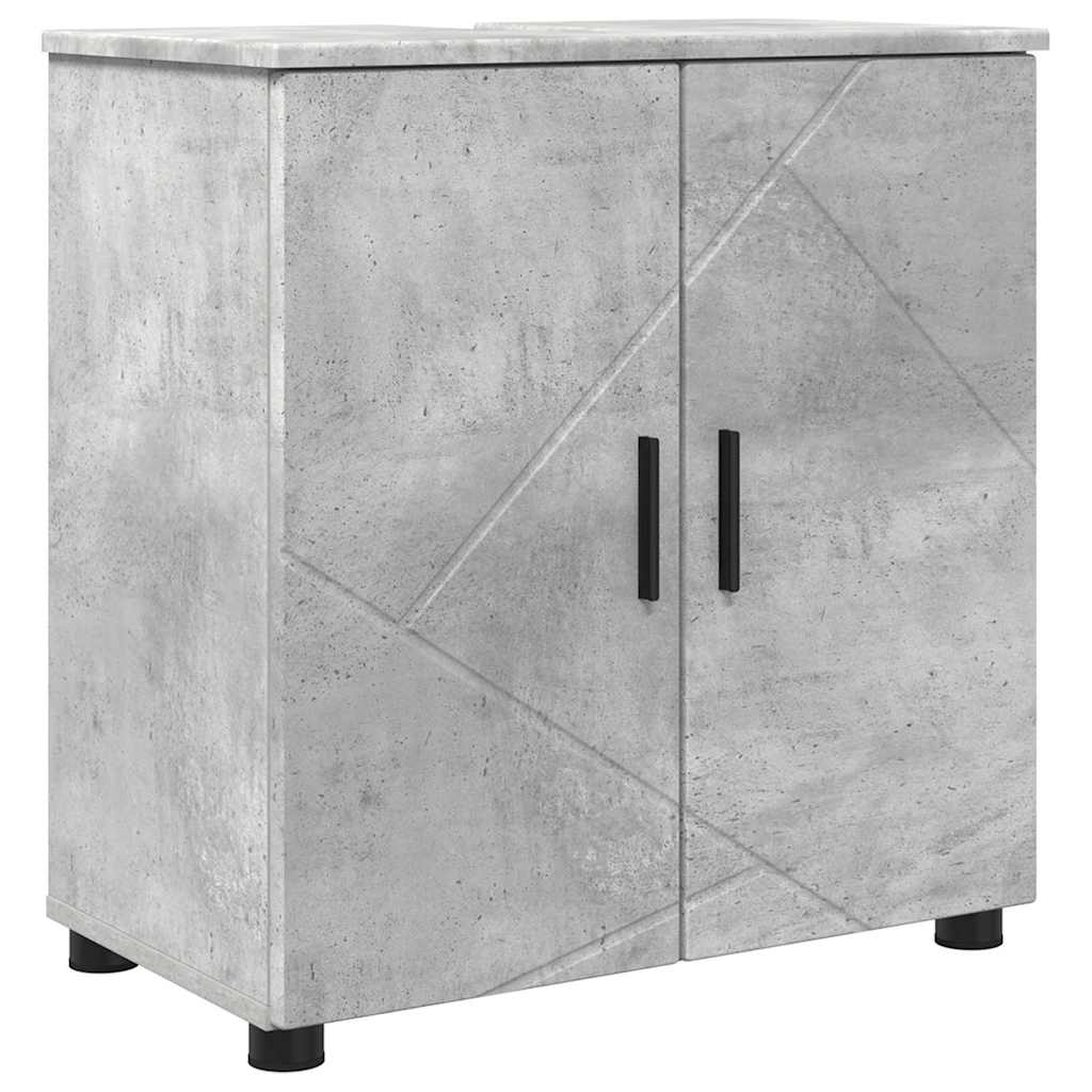 Badezimmermöbel-Set 4 stk. Beton Grau 61 x 35 x 64 cm
