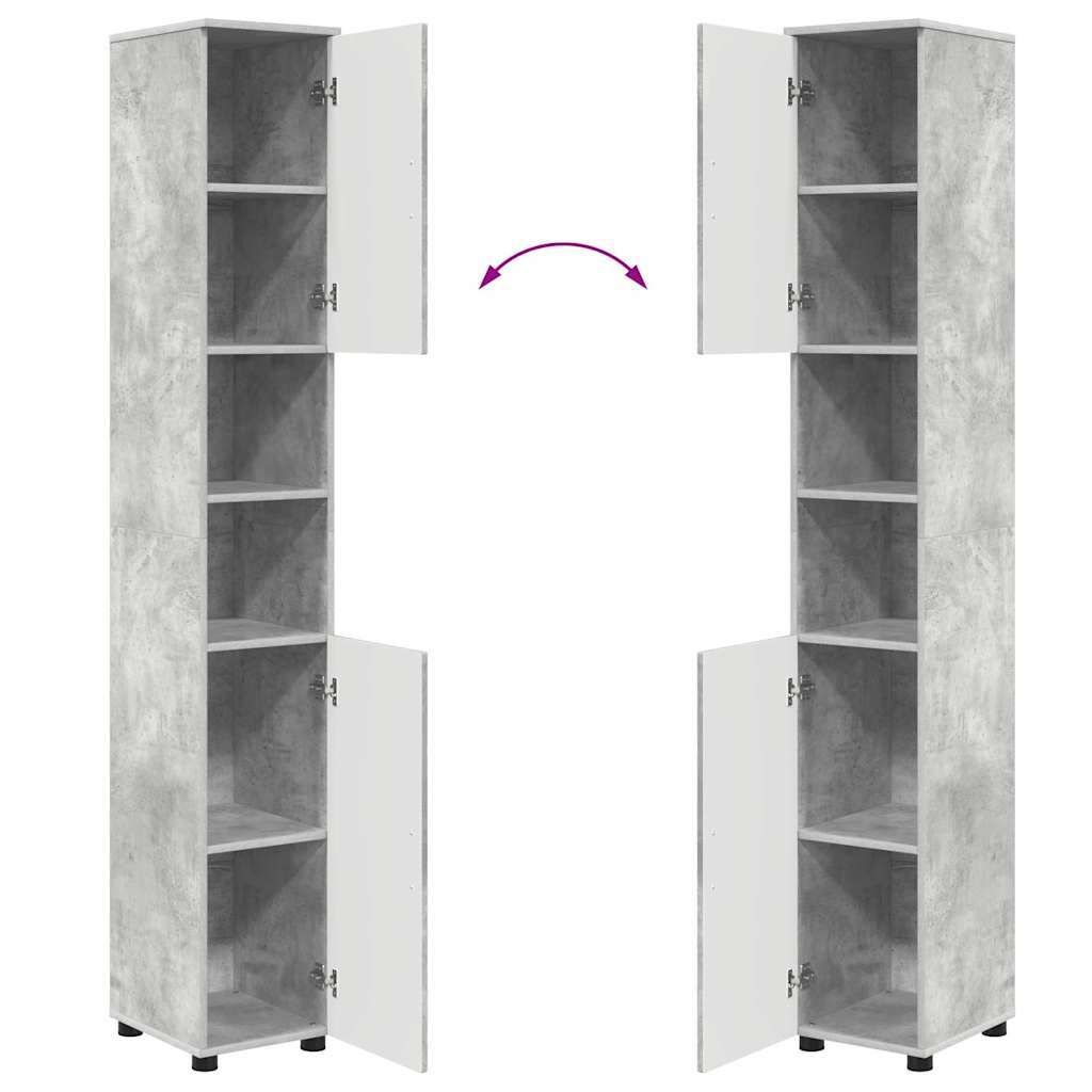 Badezimmermöbel-Set 4 stk. Beton Grau 61 x 35 x 64 cm