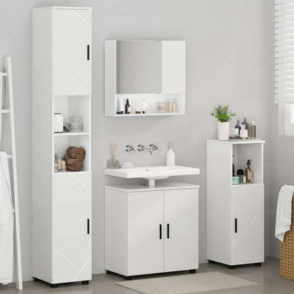 Badezimmermöbel-Set 4 stk. Hochglanz Weiß 61 x 35 x 64 cm