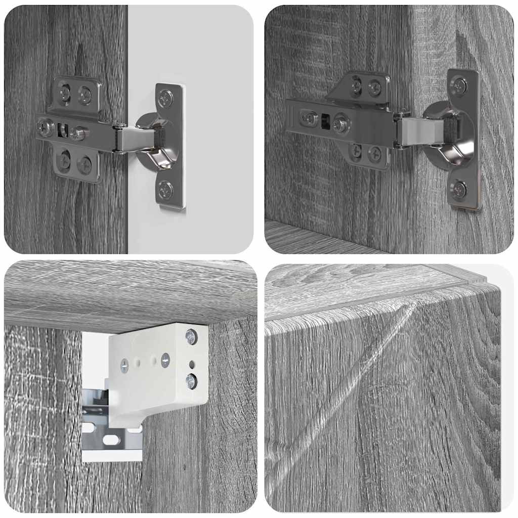 Badezimmermöbel-Set 4 stk. Graues Sonoma 61 x 35 x 64 cm