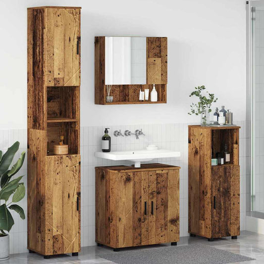 Badezimmermöbel-Set 4 stk. Altholz 61 x 35 x 64 cm