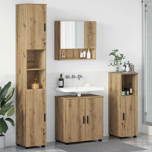 Badezimmermöbel-Set 4 stk. Artisan-Eiche 61 x 35 x 64 cm