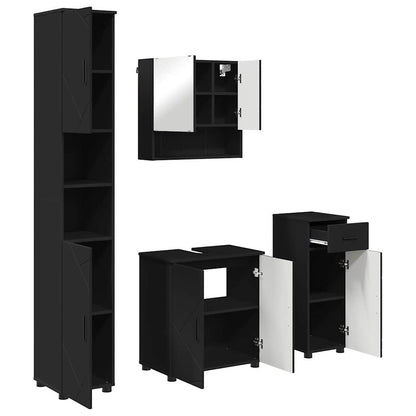 Badezimmermöbel-Set 4 stk. Schwarz 61 x 35 x 64 cm