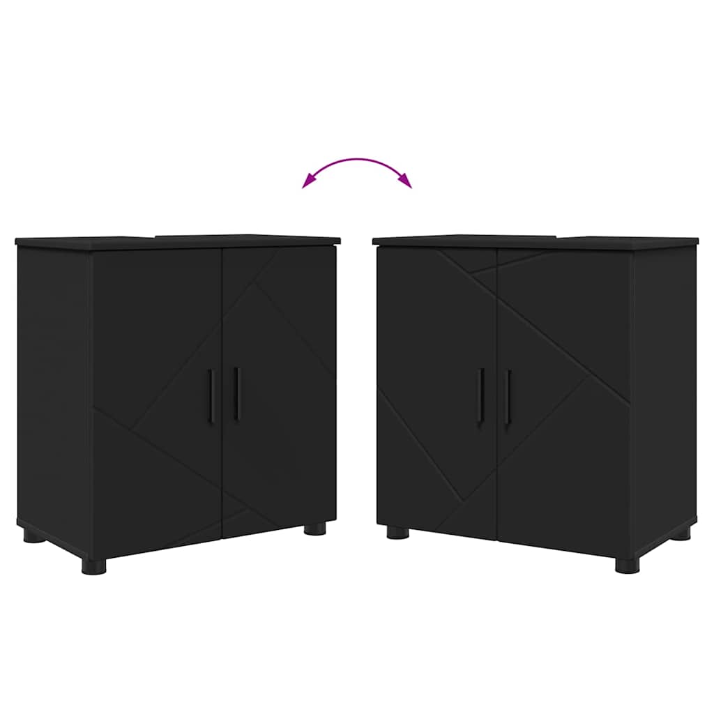 Badezimmermöbel-Set 4 stk. Schwarz 61 x 35 x 64 cm