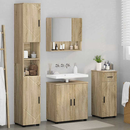 Badezimmermöbel-Set 4 stk. Sonoma-Eiche 61 x 35 x 64 cm