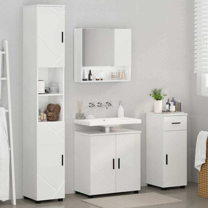 Badezimmermöbel-Set 4 stk. Hochglanz Weiß 61 x 35 x 64 cm
