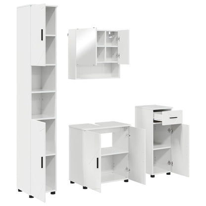 Badezimmermöbel-Set 4 stk. Hochglanz Weiß 61 x 35 x 64 cm