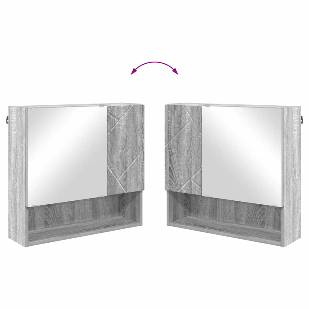 Badezimmermöbel-Set 4 stk. Graues Sonoma 61 x 35 x 64 cm