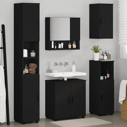 Badezimmermöbel-Set 5 stk. Schwarz 61 x 35 x 64 cm