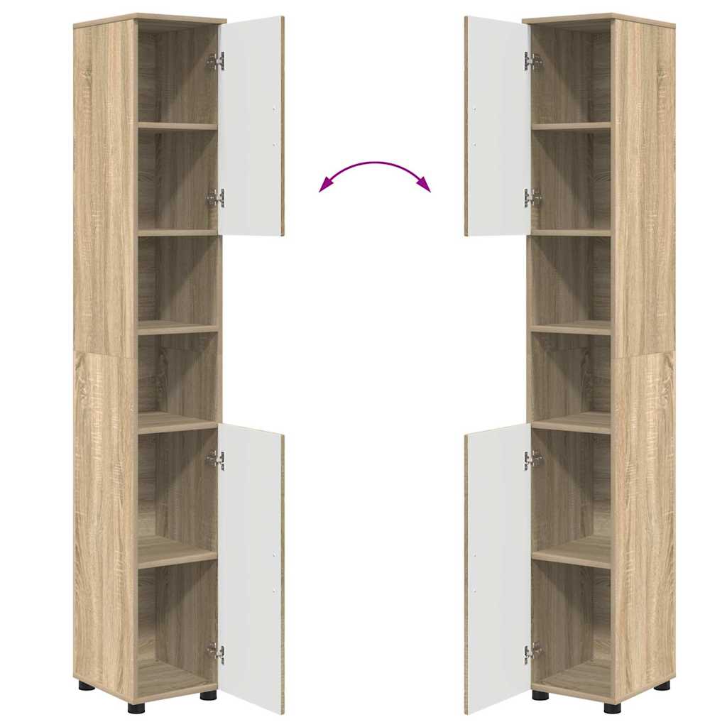 Badezimmermöbel-Set 5 stk. Sonoma-Eiche 61 x 35 x 64 cm
