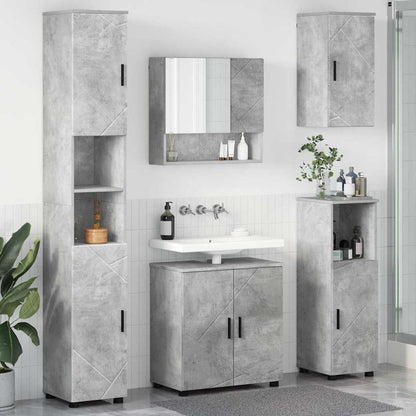 Badezimmermöbel-Set 5 stk. Betongrau 61 x 35 x 64 cm