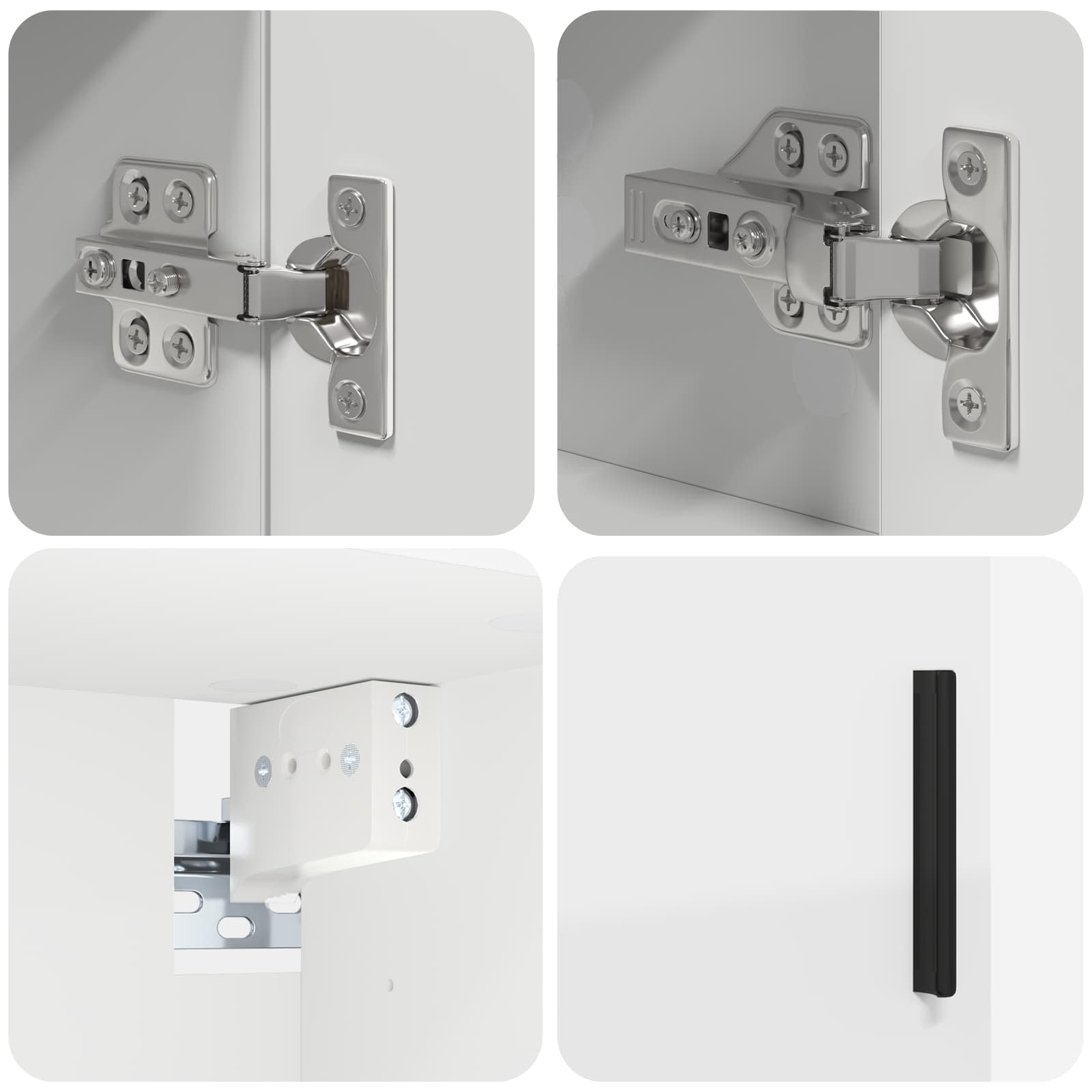 Badezimmermöbel-Set mit Tür 5 pcs Weiß Holzwerkstoff & Metall