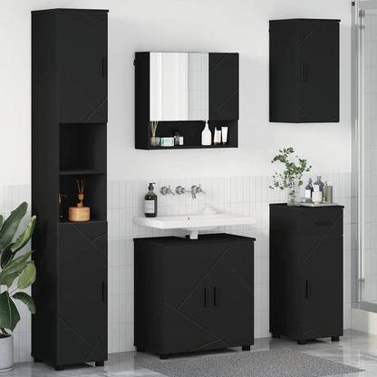 Badezimmermöbel-Set 5 stk. Schwarz 61 x 35 x 64 cm